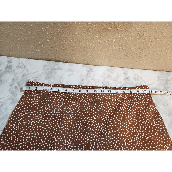 J.Jill Wearever Women's Brown Polka Dot Wide Leg Crop Pull‎ On Pants Size L - Picture 5 of 8